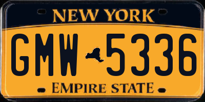 NY license plate GMW5336