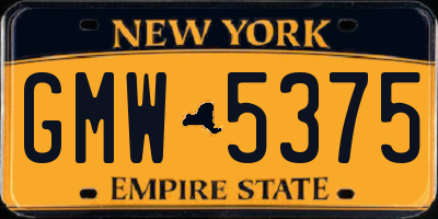 NY license plate GMW5375