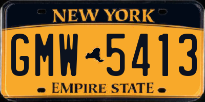 NY license plate GMW5413