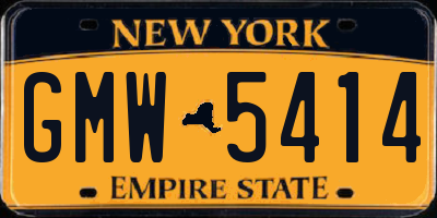 NY license plate GMW5414