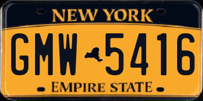 NY license plate GMW5416
