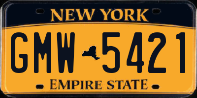 NY license plate GMW5421