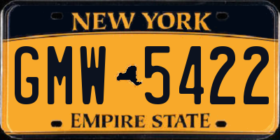 NY license plate GMW5422