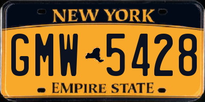 NY license plate GMW5428