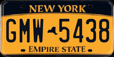 NY license plate GMW5438
