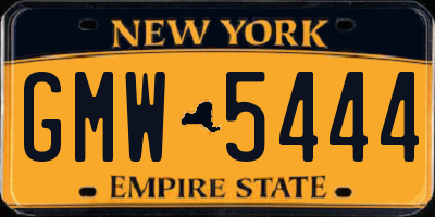 NY license plate GMW5444