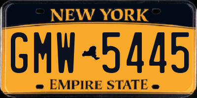 NY license plate GMW5445