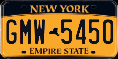 NY license plate GMW5450