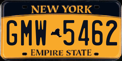 NY license plate GMW5462