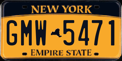 NY license plate GMW5471