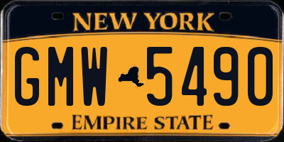 NY license plate GMW5490