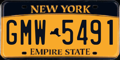 NY license plate GMW5491