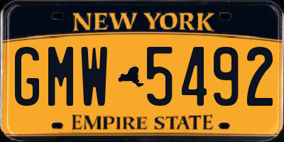 NY license plate GMW5492