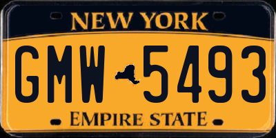 NY license plate GMW5493