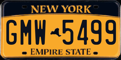 NY license plate GMW5499
