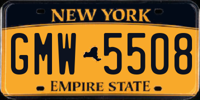 NY license plate GMW5508