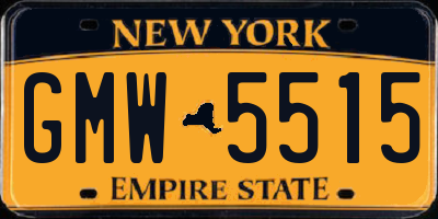 NY license plate GMW5515