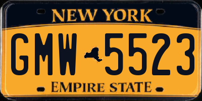 NY license plate GMW5523