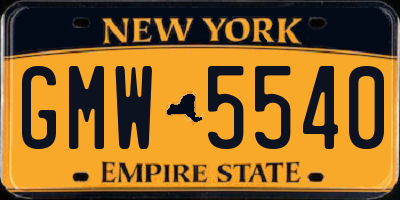 NY license plate GMW5540