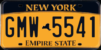 NY license plate GMW5541