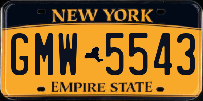 NY license plate GMW5543