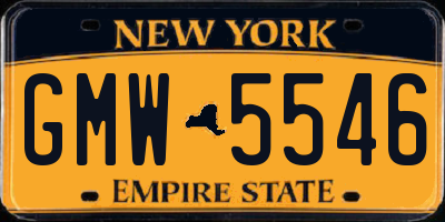 NY license plate GMW5546
