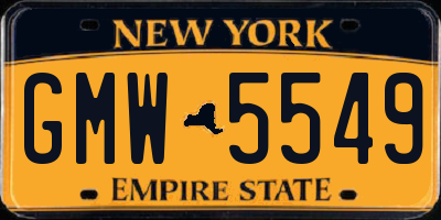 NY license plate GMW5549