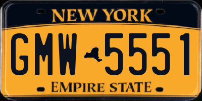 NY license plate GMW5551