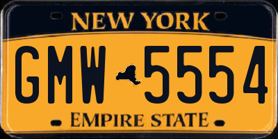 NY license plate GMW5554