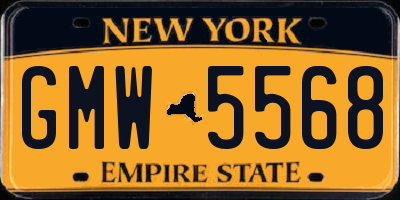 NY license plate GMW5568
