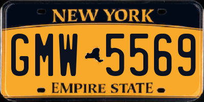 NY license plate GMW5569