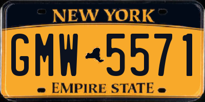 NY license plate GMW5571