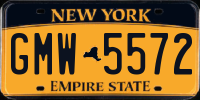 NY license plate GMW5572