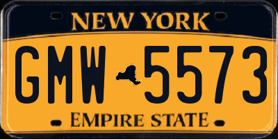 NY license plate GMW5573