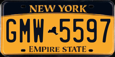 NY license plate GMW5597