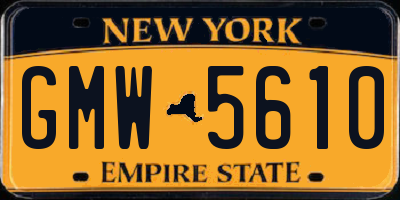 NY license plate GMW5610