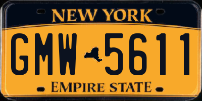 NY license plate GMW5611