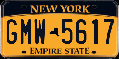 NY license plate GMW5617
