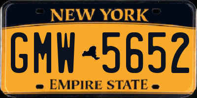 NY license plate GMW5652