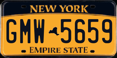 NY license plate GMW5659