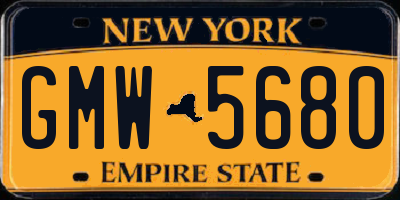 NY license plate GMW5680