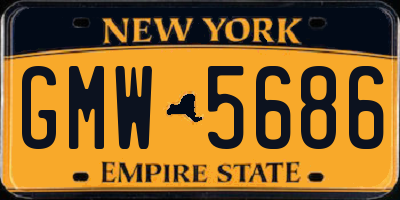 NY license plate GMW5686