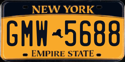NY license plate GMW5688