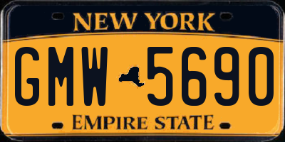 NY license plate GMW5690
