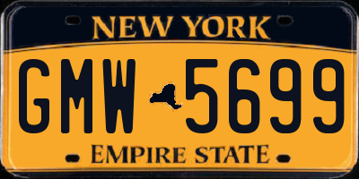 NY license plate GMW5699