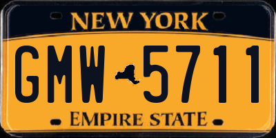 NY license plate GMW5711