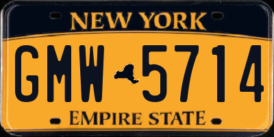 NY license plate GMW5714