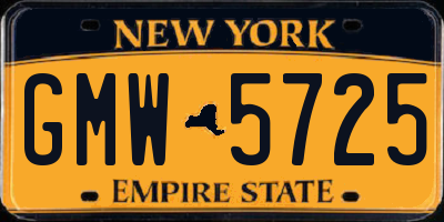 NY license plate GMW5725