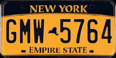NY license plate GMW5764