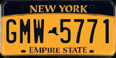 NY license plate GMW5771